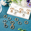 10Pcs 2 Colors Heart Alloy Swivel Snap Hook Clasps & 10Pcs 2 Colors Alloy Spring Gate Rings Findings Kits FIND-TADJ0001-23-4