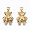 Brass Micro Pave Clear Cubic Zirconia Pendants ZIRC-S067-042-NR-1