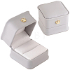 2Pcs Square PU Leather Ring Gift Boxes LBOX-CL0001-06-6