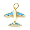 Brass Enamel Pendants KK-V011-24G-1