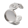 Spiral 304 Stainless Steel Cuff Ring Components STAS-P454-02C-P-1