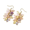 304 Stainless Steel & Electroplate Glass Beads Cluster Earrings for Women EJEW-JE07470-5