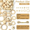 110Pcs 12 Styles Unfinished Wood Beads WOOD-YW0001-82-2