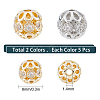 10Pcs 2 Colors Rack Plating Brass Micro Pave Clear Cubic Zirconia Beads ZIRC-SC0001-23-2