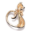 Rhinestone Cat Badge JEWB-E013-07G-2
