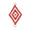 Glass Seed Beads Connector Charms PALLOY-MZ01416-2