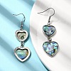 Brass Natural Abalone Shell Dangle Earrings EJEW-F388-01B-P-3