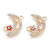 Moon Alloy Enamel Connector Charms ENAM-T013-13KC-02-2