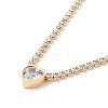 Crystal Rhinestone Heart Pendant Necklace with Tennis Chains X-NJEW-D296-04G-1