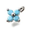 Brass Micro Pave Cubic Zirconia Pendants KK-D356-07B-P-2