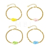 Handmade Porcelain Beads Link Bracelets BJEW-JB13676-3