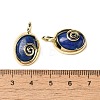 Natural Dyed Lapis Lazuli Oval Pendants G-K371-01G-09-3