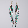 Bohemian Long Tassel Glass Seed Beaded Dangle Earrings for Women IW9172-2-1