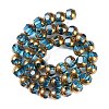 Electroplate Glass Beads Strands X-EGLA-Q128-04A-FP04-2
