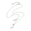 Alloy Cross Star Pendant Brass Cable Chain Necklaces for Women NJEW-JN05789-4