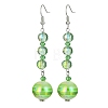 Stripe Resin & Glass Round Bead Dangle Earrings for Women EJEW-JE05301-4