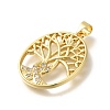 Rack Plating Brass with Cubic Zirconia Pendants KK-Z086-11G-02-2
