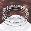 5Pcs 304 Stainless Steel Bangle Set for Women BJEW-S162-01C-P-2