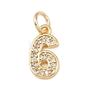 Brass Micro Pave Clear Cubic Zirconia Charms KK-G544-04G-06-1
