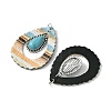 Teardrop Alloy & Synthetic Turquoise & Imitation Leather Big Pendants FIND-G069-03P-02-2