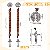 12Pcs Wood Beads Hanging Decor DJEW-WA0001-11-2