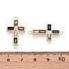 Brass Pave Colorful Cubic Zirconia Links KK-T080-48G-3