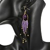 Halloween Glass Seed Tassel Earrings for Women EJEW-MZ00798-02-2