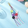 Nylon Thread Cord & Acrylic Smiling Face Pendant Decorations HJEW-JM04601-1