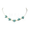 Ocean Sea Animals Synthetic Turquoise & Natural Cultured Freshwater Pearl & Glass Seed Beaded Necklaces for Women NJEW-JN06127-01-3
