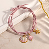 304 Stainless Steel Enamel & Resin Charms Bracelets BJEW-B170-01G-01-1