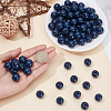 100Pcs Spray Painted Round Natural Schima Wood Beads WOOD-SP0001-96-3