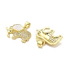 Brass Micro Pave Clear Cubic Zirconia Pendants KK-K365-12B-G-2