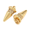 Brass Micro Pave Clear Cubic Zirconia Charms KK-Q085-02F-G-2