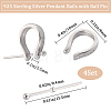 4Pcs 925 Sterling Silver Teardrop Pendant Bails with Ball Head Pins STER-BBC0001-92-2