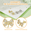 Rack Plating Brass & Cubic Zirconia Stud Earring Findings KK-DC0004-24-6