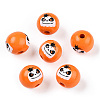 Halloween Theme Wood European Beads WOOD-N016-04B-1