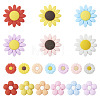 Beadthoven 19Pcs 19 Styles Flower Food Grade Eco-Friendly Silicone Beads SIL-BT0001-05-9