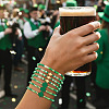 7Pcs 3 Styles Saint Patrick's Day Glass Seed Bead Stretch Bracelets RL8024-1-1