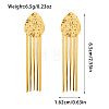 Textured 304 Stainless Steel Tassel Stud Earrings WG495DA-02-1