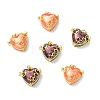 6Pcs 2 Colors Brass Enamel Prayer Box Pendants KK-CJ0005-80-8