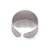 304 Stainless Steel Textured Open Cuff Rings for Women RJEW-G285-14P-3