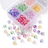 176Pcs 8 Colors Frosted Spray Painted Glass Beads GLAA-YW0001-38-3