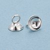 201 Stainless Steel Bead Cap Pendant Bails STAS-L244-27D-S-3