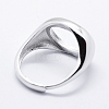 Rhodium Plated 925 Sterling Silver Finger Ring Components STER-G027-12P-2