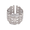 304 Stainless Steel Handrail Open Cuff Rings for Women RJEW-G285-28P-2
