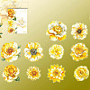 10Pcs Gilt Flowers PET Adhesive Waterproof Stickers Self-Adhesive Stickers PW-WG8AB22-03-1