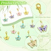 10Pcs 5 Colors Alloy Enamel Pendant Decorations HJEW-YW00459-4