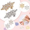 Gorgecraft 10Pcs 2 Colors Crystal Rhinestone Christmas Snowflake Brooch Pin JEWB-GF0001-29-6