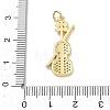 Brass Micro Pave Clear Cubic Zirconia Pendants KK-D289-01G-09-3