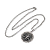 201 Stainless Steel Odin Rune Raven Arrowhead Pendant Twisted Chain Necklaces for Men NJEW-S440-03B-AS-2